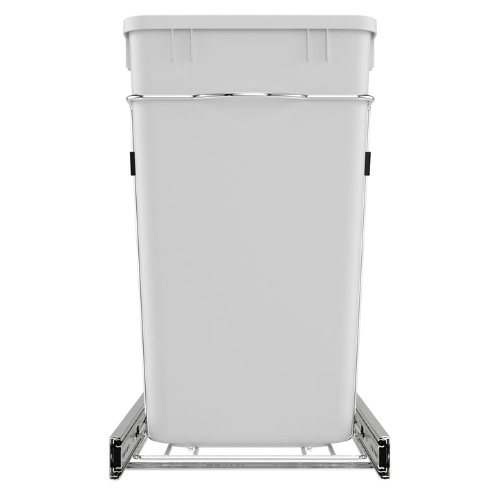 Rev-A-Shelf Double Pullout Trash Cans 27 qt. for Kitchen, White, RV-15KD-11C S