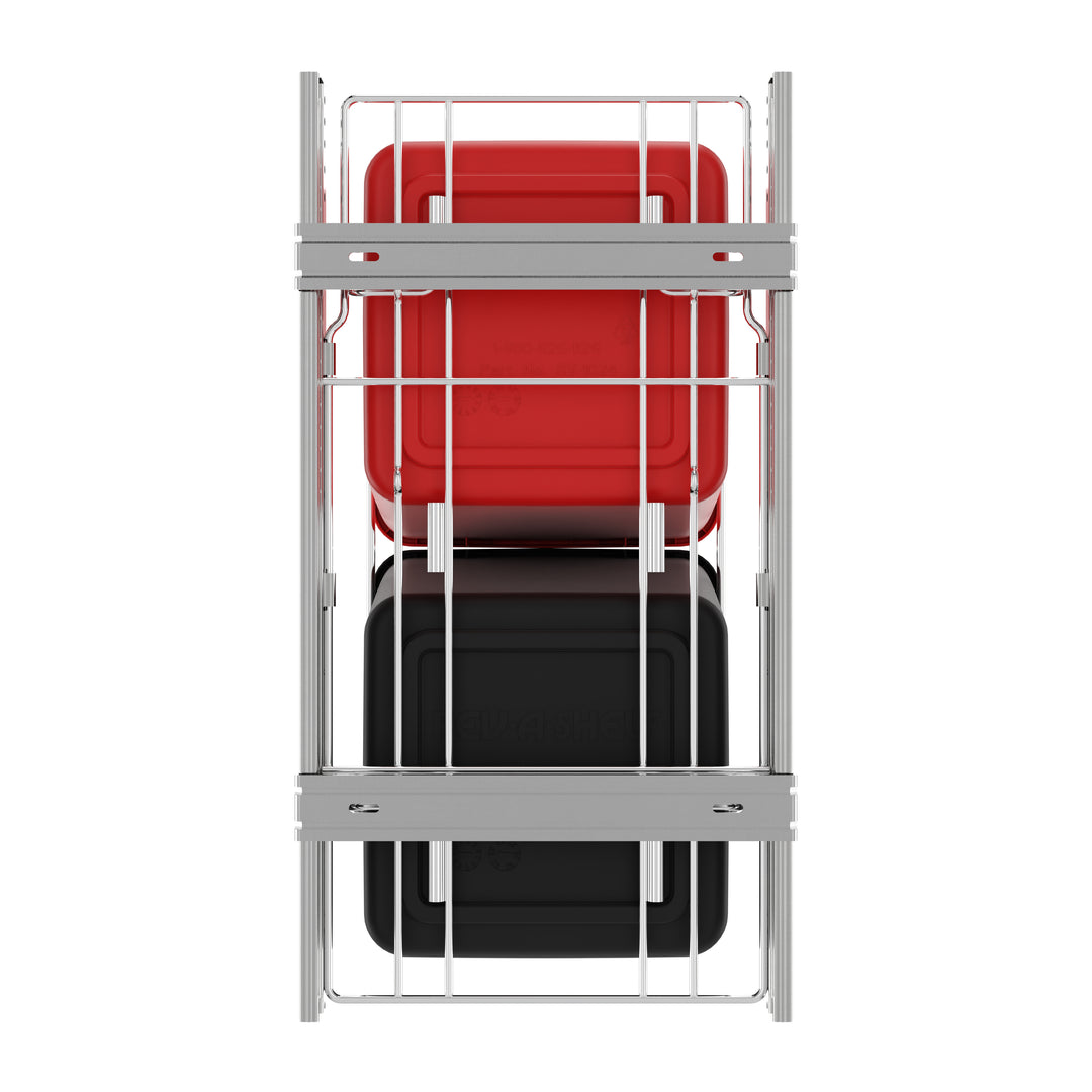 Rev-A-Shelf Double Pullout Trash Can 27 qt. for Kitchen, RedBlk, RV-15KD-1618C-S