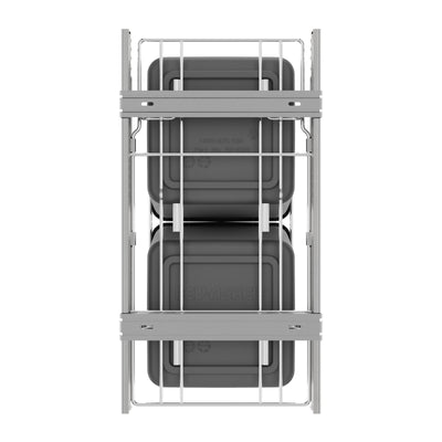 Rev A Shelf 27 Quart Sliding Double Waste Trash Container Bin, Gray (Used)