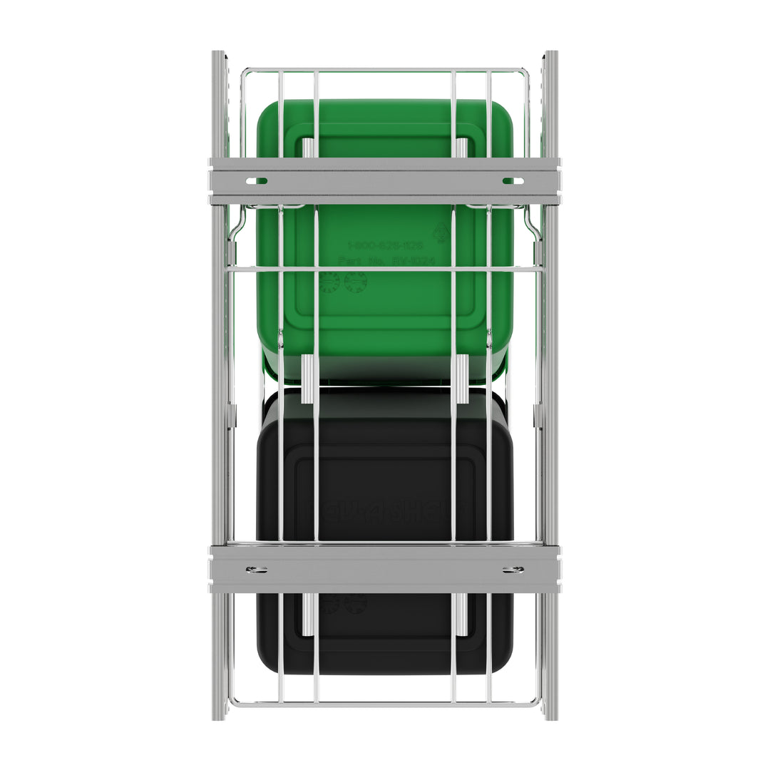 Rev-A-Shelf Double Pullout Trash Can 27 qt. for Kitchen, Green, RV-15KD-1918C-S