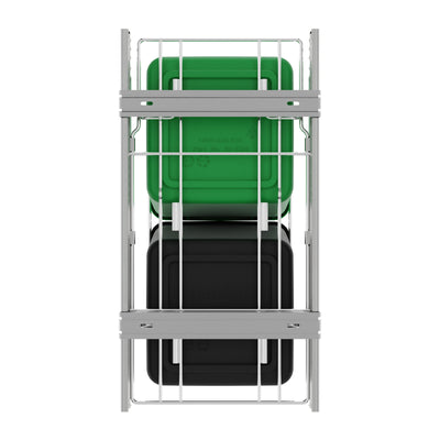 Rev-A-Shelf Double Pullout Trash Can 27 qt. for Kitchen, Green, RV-15KD-1918C-S