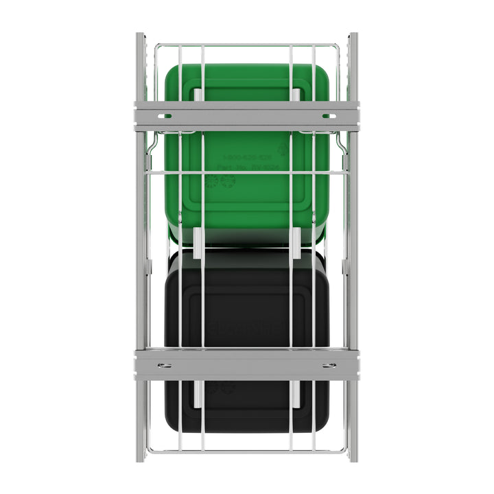 Rev-A-Shelf Double Pullout Trash Can 27 qt. for Kitchen, Green, RV-15KD-1918C-S