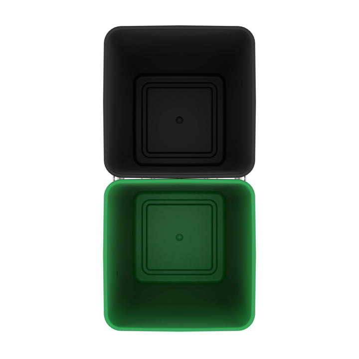 Rev-A-Shelf Double Pullout Trash Can 27 qt. for Kitchen, Green, RV-15KD-1918C-S