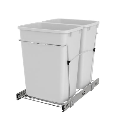 Rev-A-Shelf Sidelines Double 35 Qt Pull Out Trash Waste Containers (Open Box)
