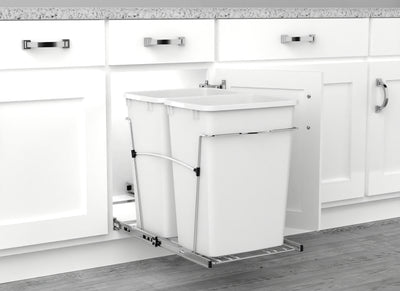 Rev-A-Shelf Sidelines Double 35 Qt Pull Out Trash Waste Containers (Used)