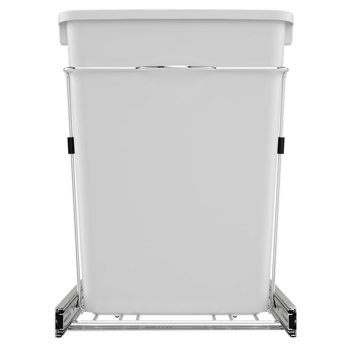 Rev-A-Shelf Double Pullout Trash Can 35 qt. for Kitchen, White, RV-18KD-11C S