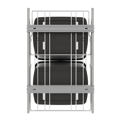 Rev-A-Shelf Double Pullout Trash Can 35 qt. for Kitchen, Gray, RV-18KD-13C-S