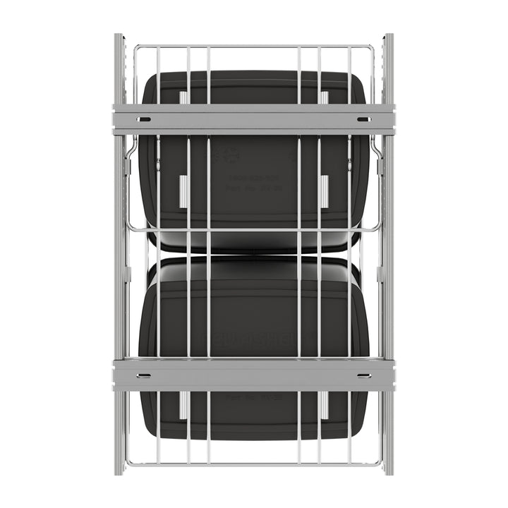 Rev-A-Shelf Double Pullout Trash Can 35 qt. for Kitchen, Gray, RV-18KD-13C-S