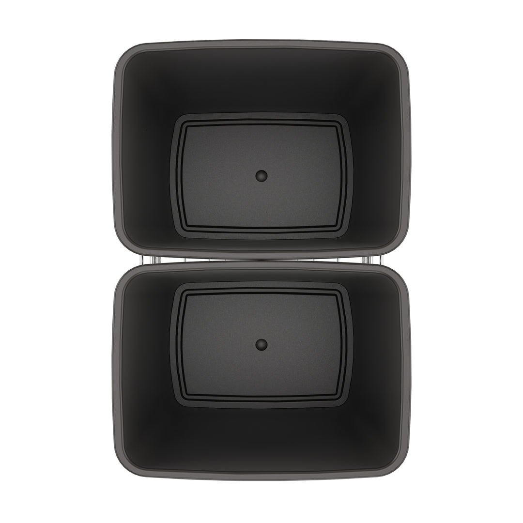 Rev-A-Shelf Double Pullout Trash Can 35 qt. for Kitchen, Gray, RV-18KD-13C-S