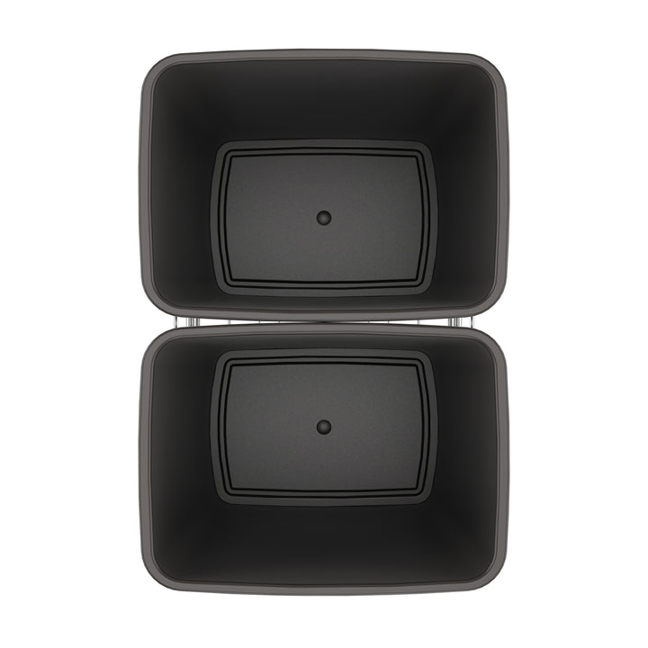 Rev-A-Shelf Double Pullout Trash Can 35 qt. for Kitchen, Gray, RV-18KD-13C-S