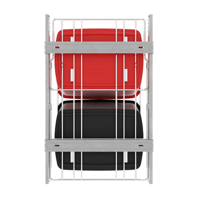 Rev-A-Shelf Double Pullout Trash Can 35 qt. for Kitchen, Red, RV-18KD-1618C-S - VMInnovations