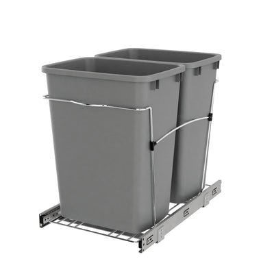 Rev-A-Shelf RV-18KD-17C S Double 35 Qt Pull-Out Waste Bin Containers (Open Box)