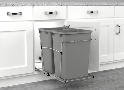 Rev-A-Shelf Double 35-Quart Sliding Pull Out Waste Bin Container (Used)