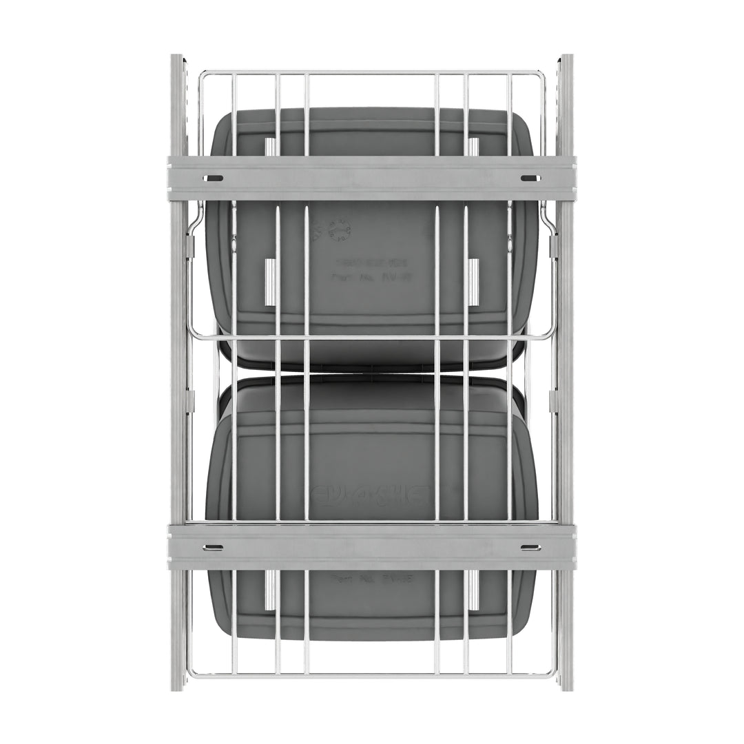 Rev-A-Shelf Double Pullout Trash Can 35 qt. for Kitchen, Silver, RV-18KD-17C S