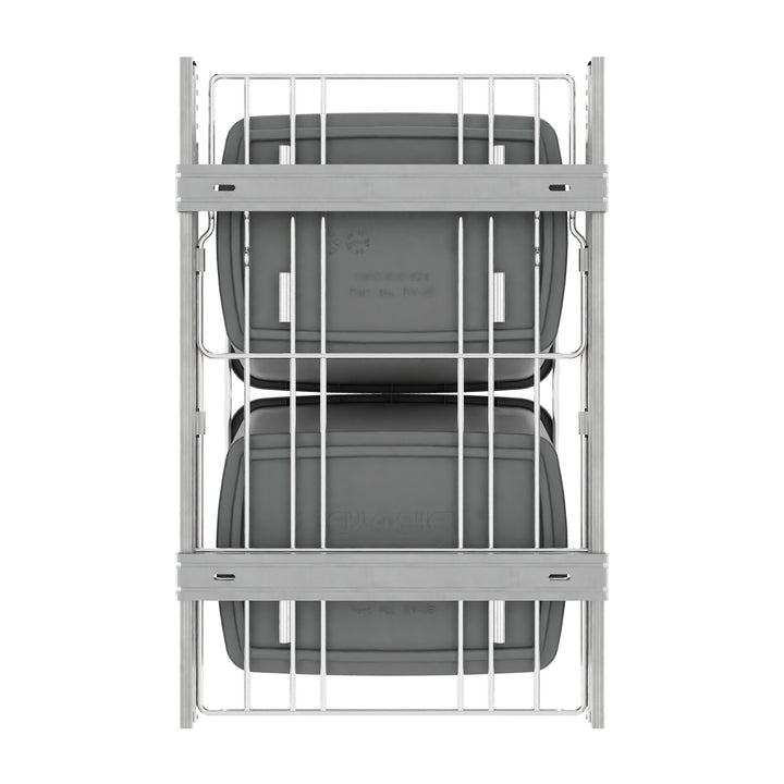 Rev-A-Shelf Double Pullout Trash Can 35 qt. for Kitchen, Silver, RV-18KD-17C S