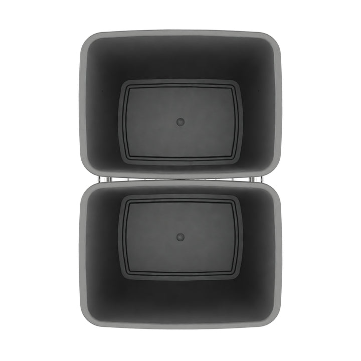 Rev-A-Shelf Double Pullout Trash Can 35 qt. for Kitchen, Silver, RV-18KD-17C S