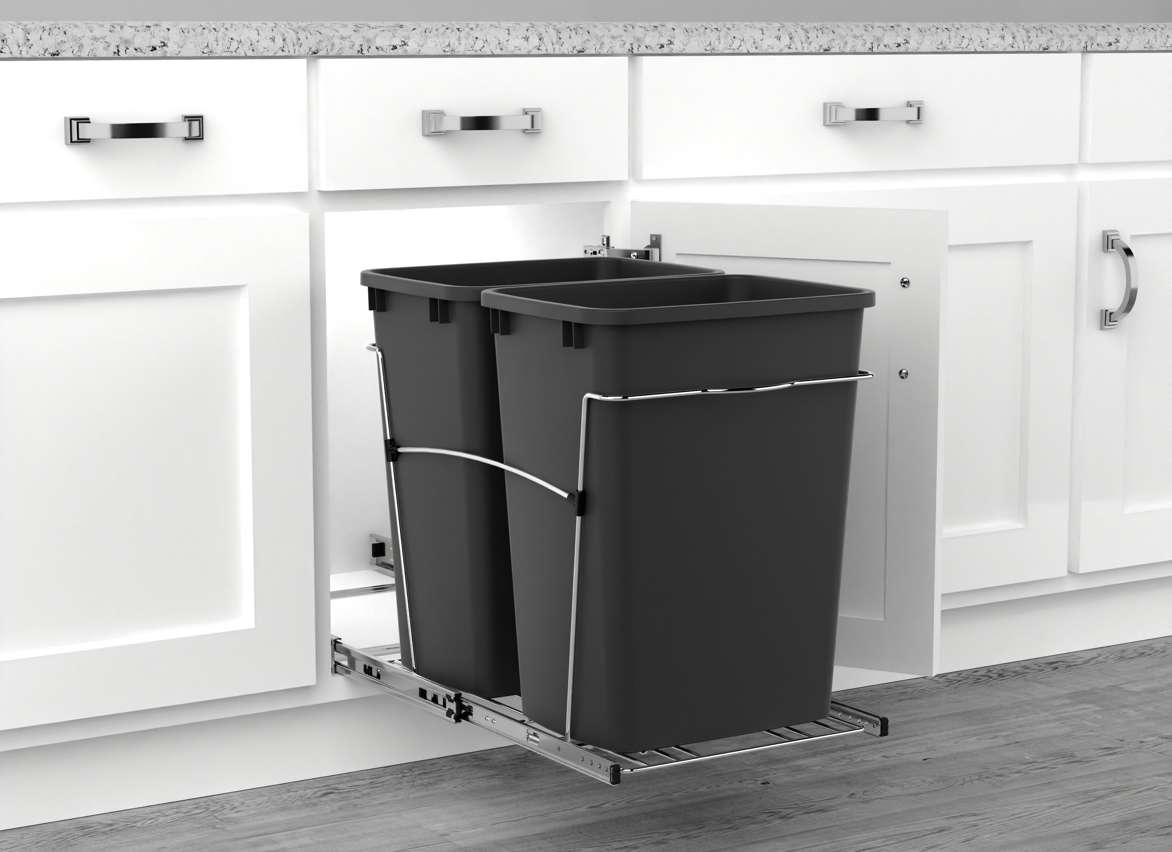 Rev-A-Shelf RV-18KD-18C S Double 35 Quart Pull-Out Waste Bin Containers(Used)