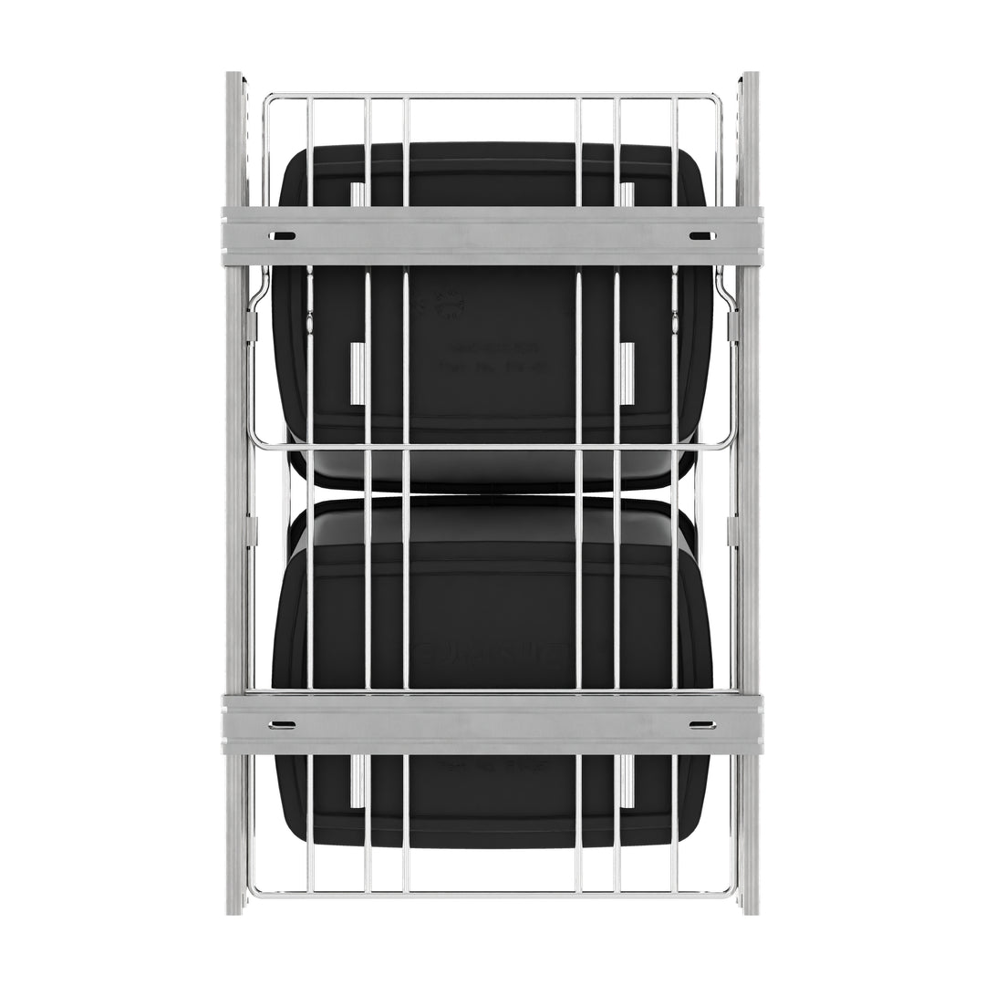 Rev-A-Shelf Double Pullout Trash Can 35 qt. for Kitchen, Black, RV-18KD-18C S