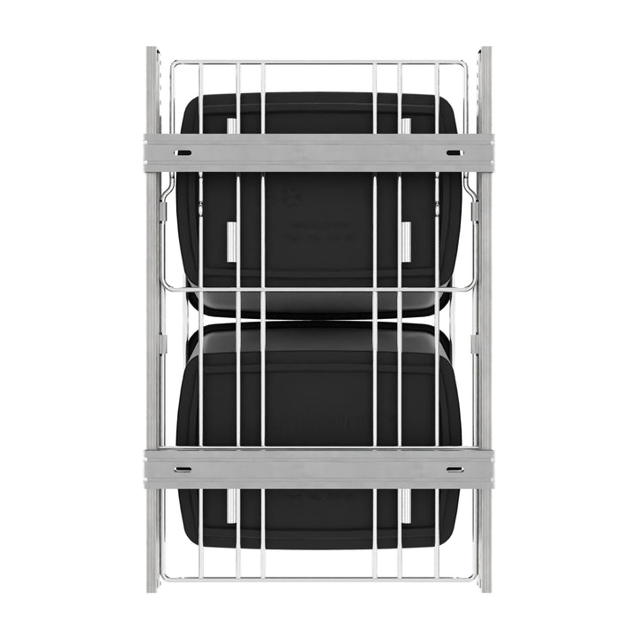 Rev-A-Shelf Double Pullout Trash Can 35 qt. for Kitchen, Black, RV-18KD-18C S