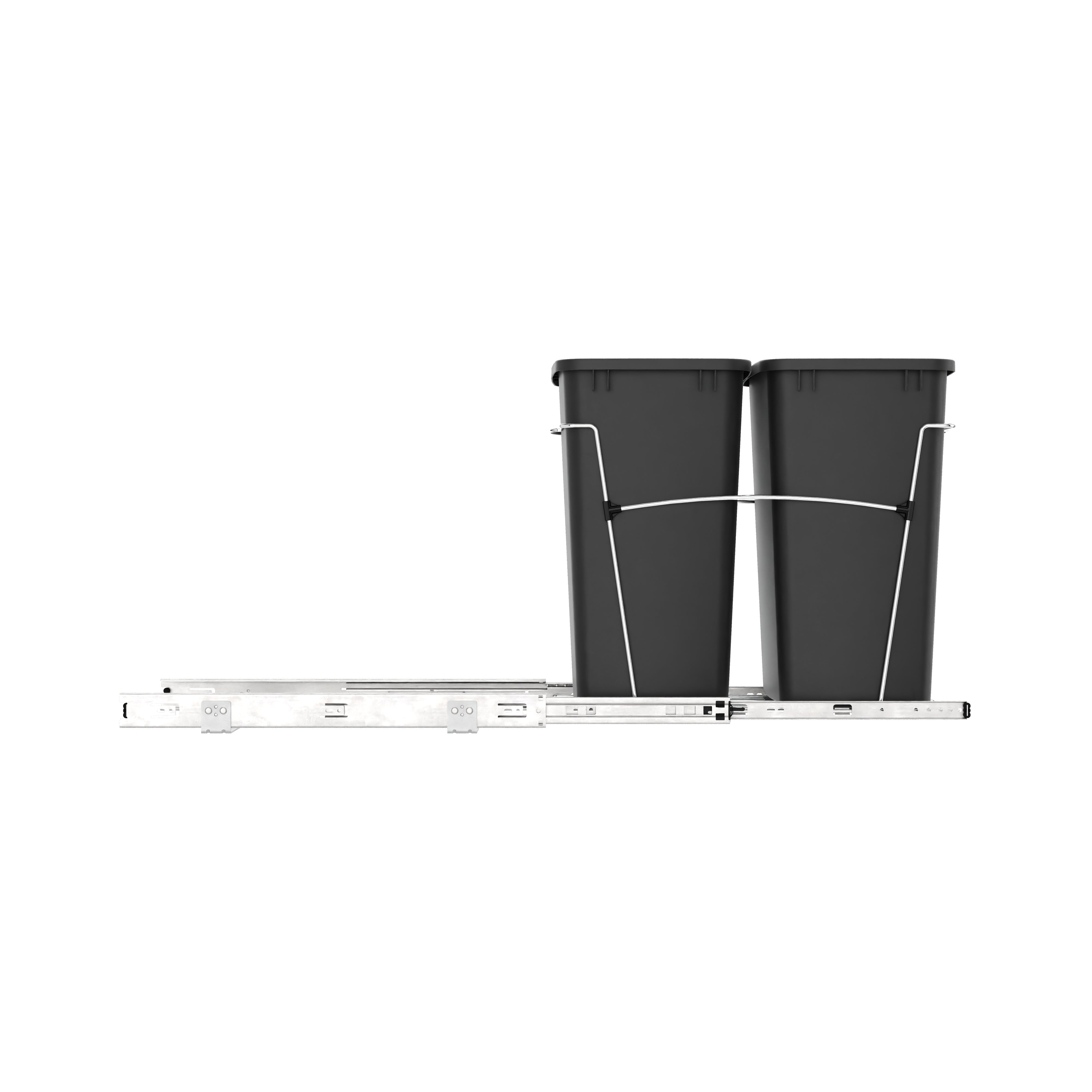 Rev-A-Shelf Double 35-qt Pullout Waste Bin Kitchen Storage Trash Can (For Parts)