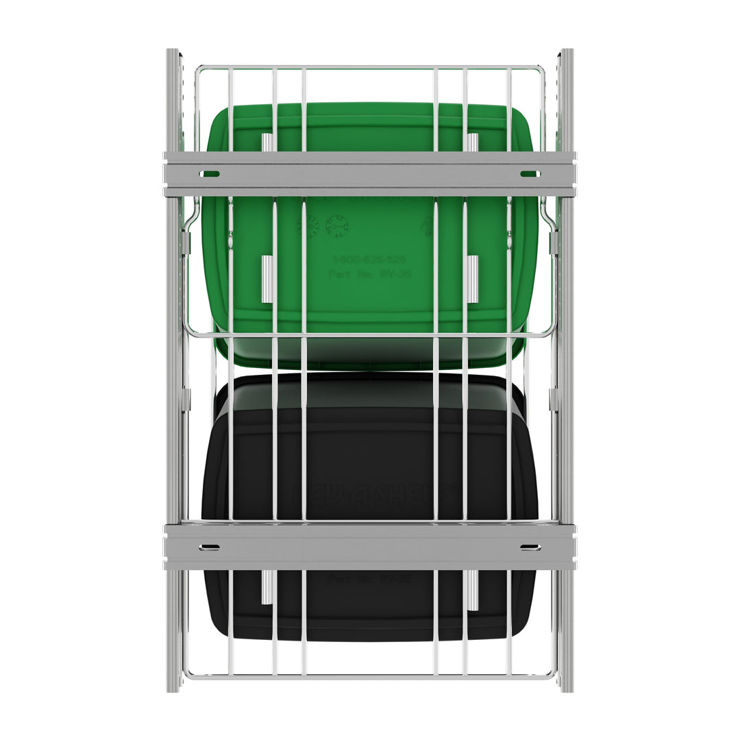 Rev-A-Shelf Double Pullout Trash Can 35 qt. for Kitchen, RV-18KD-1918C-S