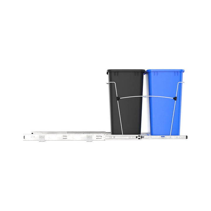 Rev-A-Shelf Double Pullout Trash Can 35 qt. for Kitchen, RV-18KD-2218C-S