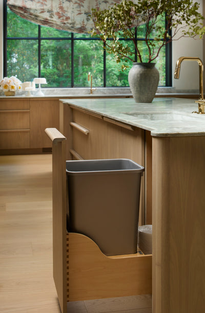 Rev-A-Shelf Single Pullout Trash Can 50 Qt w/ Soft-Close Slides, 4WCSC-1550DM-1