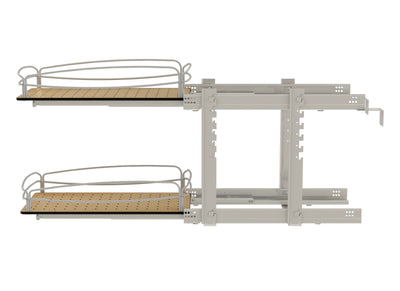 Rev-A-Shelf Two-Tier Solid Bottom Pullout Base Cabinet Organizer, 54BK-12SC-2-1