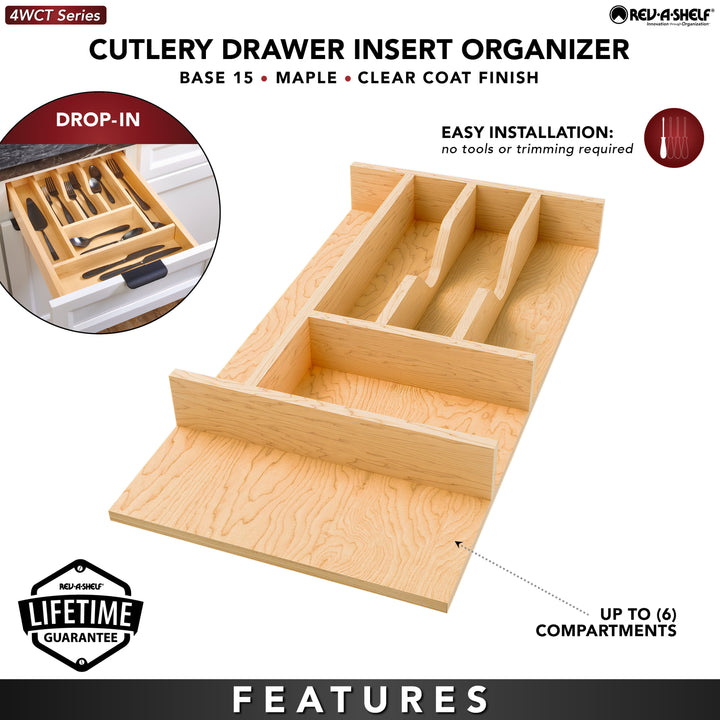 Rev-A-Shelf Natural Maple Right Size Utensil Drawer Insert, 10-1/4" x 19-1/2