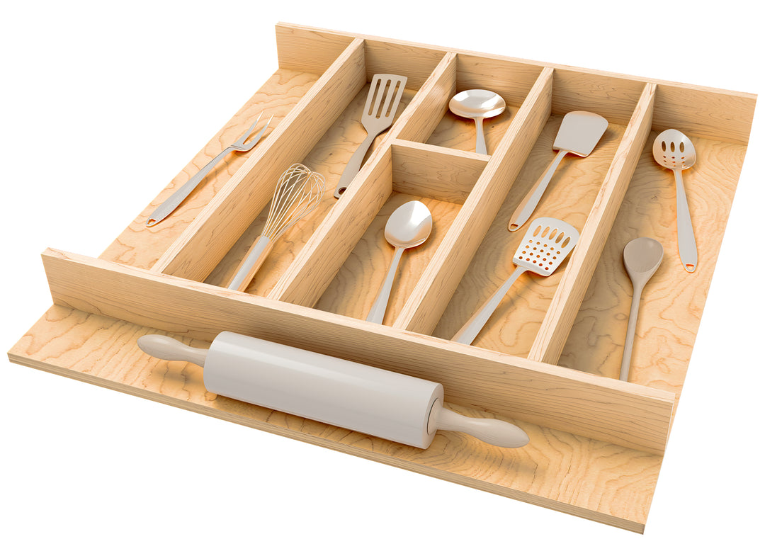 Rev-A-Shelf Natural Maple Right Size Utensil Drawer Insert, 19-1/4" x 19-1/2"