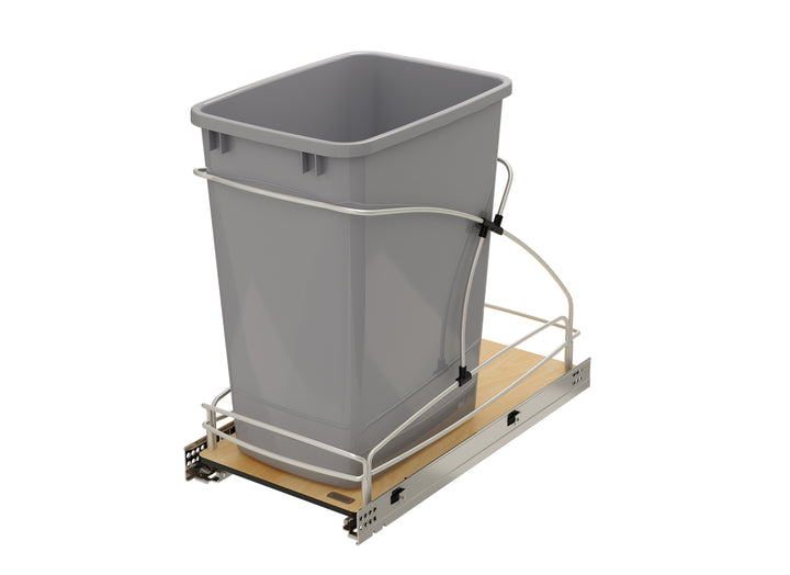 Rev-A-Shelf Single 35 qt. Pullout Trash Container, Gray, 54WC-1535SC-17-1