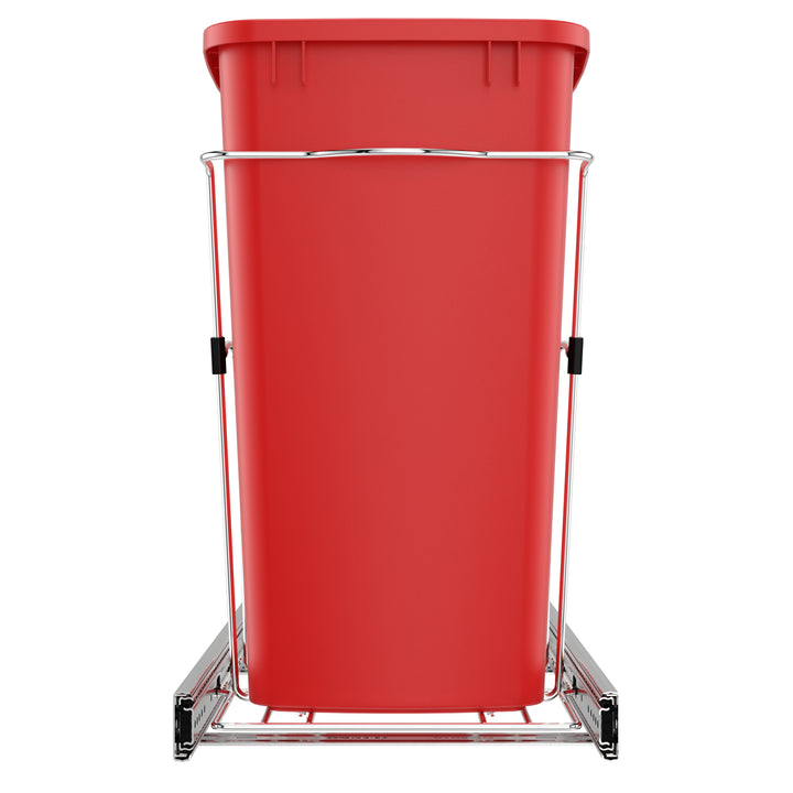 Rev-A-Shelf Pullout Trash Can 35 qt. for Kitchen Cabinets, Red, RV-12KD-16C-S