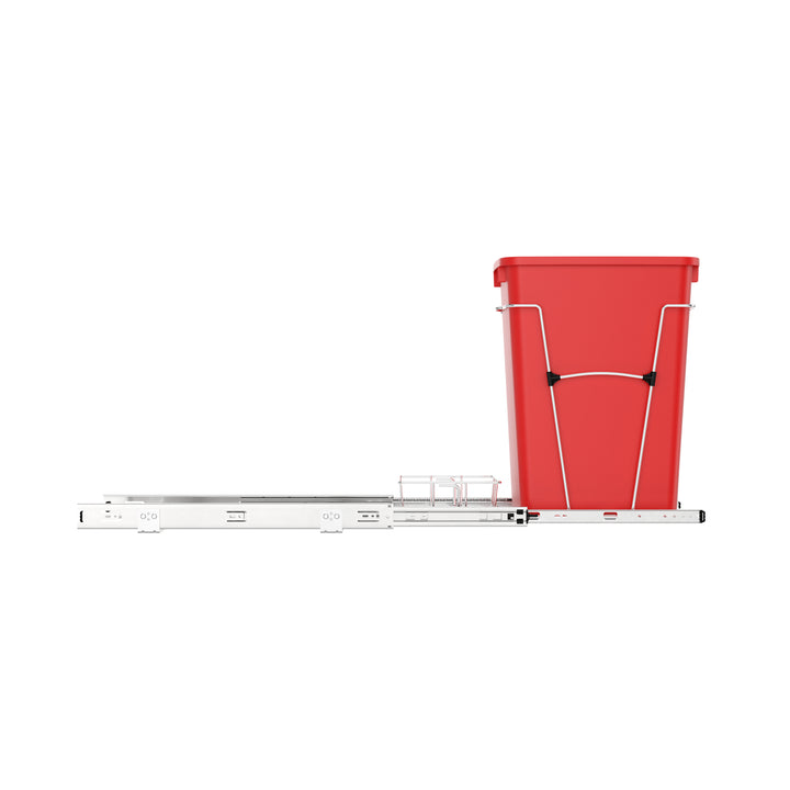 Rev-A-Shelf Pullout Trash Can 35 qt. for Kitchen Cabinets, Red, RV-12KD-16C-S