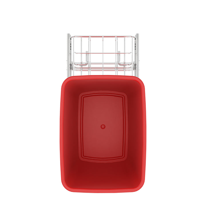 Rev-A-Shelf Pullout Trash Can 35 qt. for Kitchen Cabinets, Red, RV-12KD-16C-S