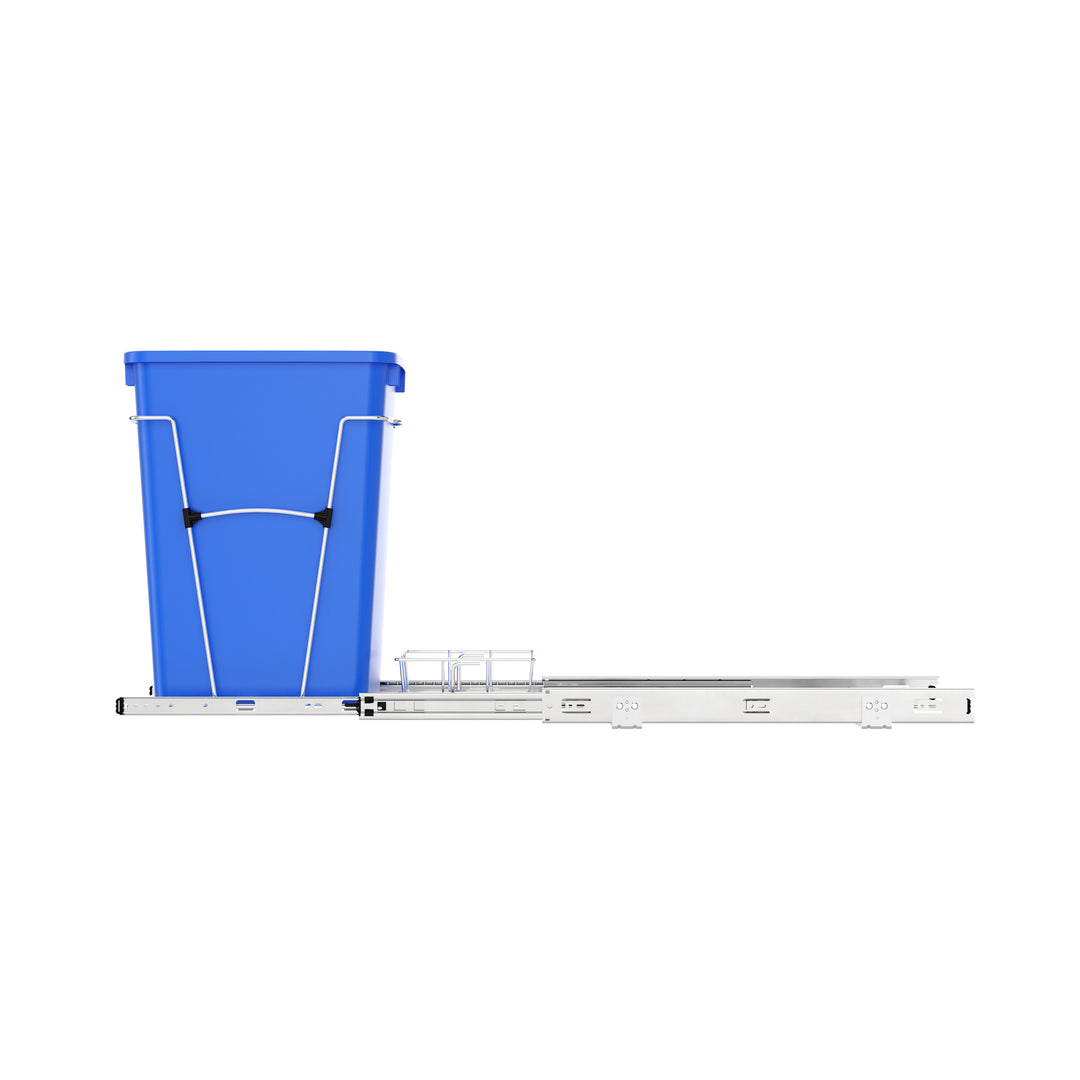Rev-A-Shelf Pullout Trash Can 35 qt. for Kitchen Cabinets, Blue, RV-12KD-22C-S