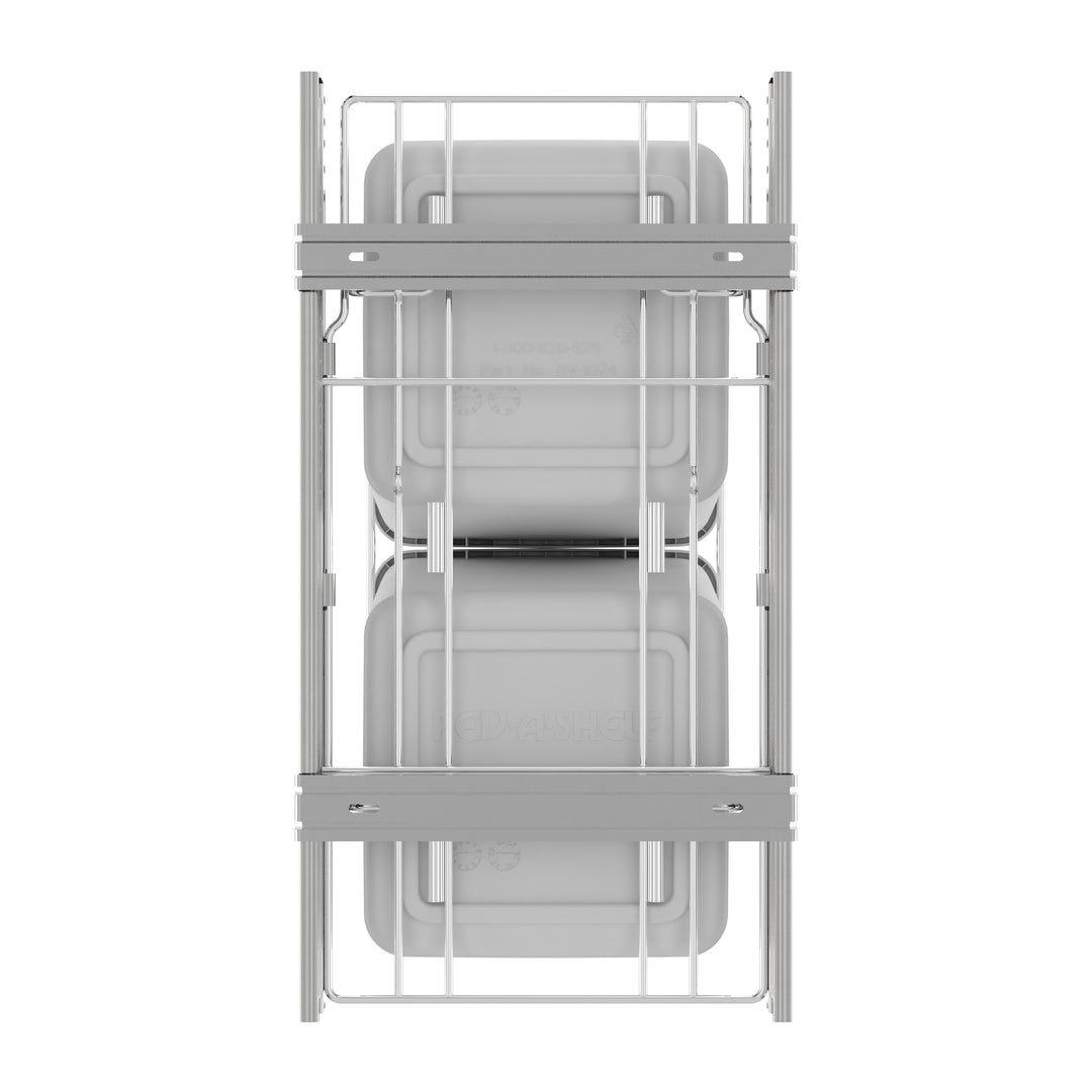 Rev-A-Shelf Double Pullout Trash Cans 27 qt. for Kitchen, White, RV-15KD-11C S