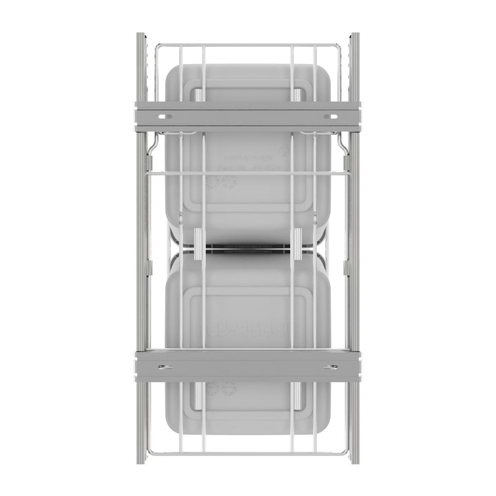 Rev-A-Shelf Double Pullout Trash Cans 27 qt. for Kitchen, White, RV-15KD-11C S