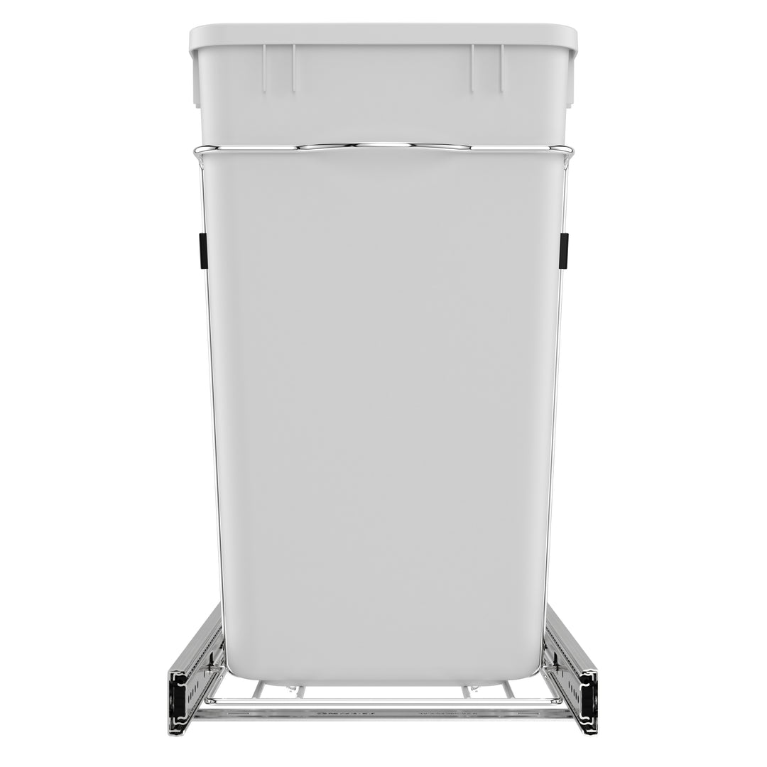 Rev-A-Shelf Double Pullout Trash Cans 27 qt. for Kitchen, White, RV-15KD-11C S