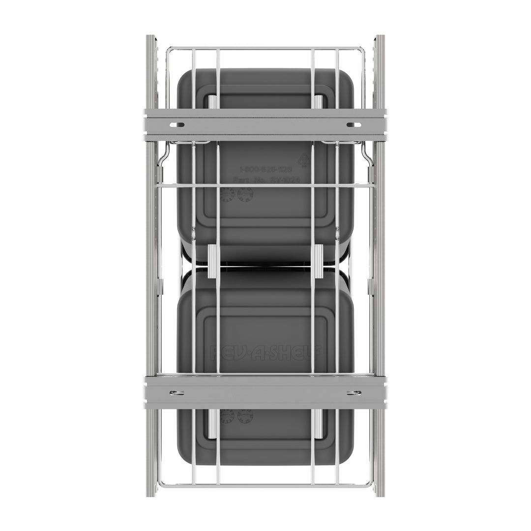 Rev-A-Shelf Double Pullout Trash Cans 27 qt. for Kitchen, Silver, RV-15KD-17C S