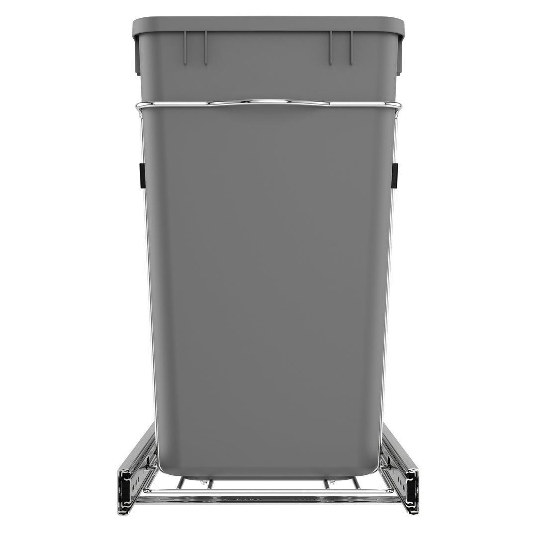 Rev-A-Shelf Double Pullout Trash Cans 27 qt. for Kitchen, Silver, RV-15KD-17C S