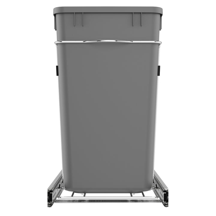 Rev-A-Shelf Double Pullout Trash Cans 27 qt. for Kitchen, Silver, RV-15KD-17C S