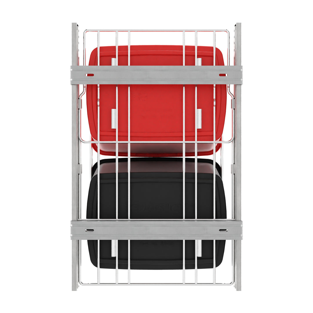 Rev-A-Shelf Double Pullout Trash Can 35 qt. for Kitchen, Red, RV-18KD-1618C-S