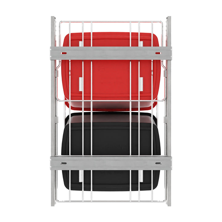 Rev-A-Shelf Double Pullout Trash Can 35 qt. for Kitchen, Red, RV-18KD-1618C-S