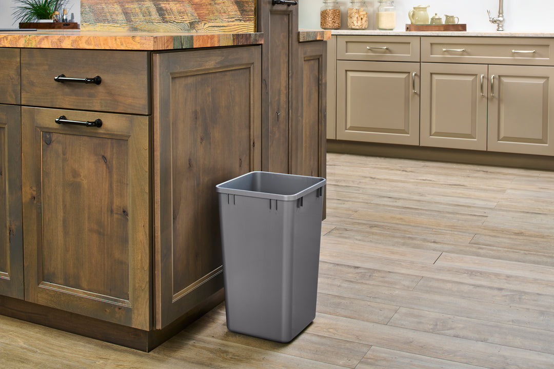 Rev-A-Shelf Polymer Replacement 27 qt. Trash Bin, Silver, 2 Pack, RV-1024-17-2