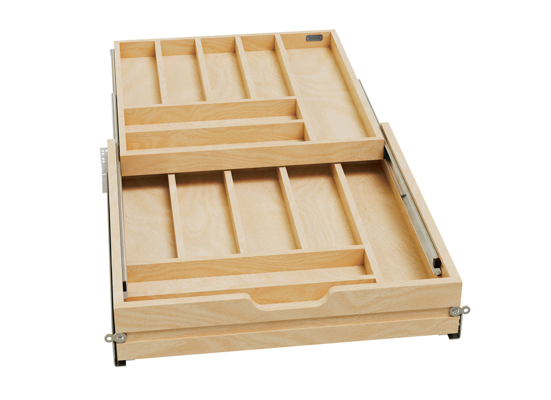 Rev-A-Shelf 21'' Tiered Cutlery Drawer Organizer with Soft-Close, 4WTCD-24HSC-1