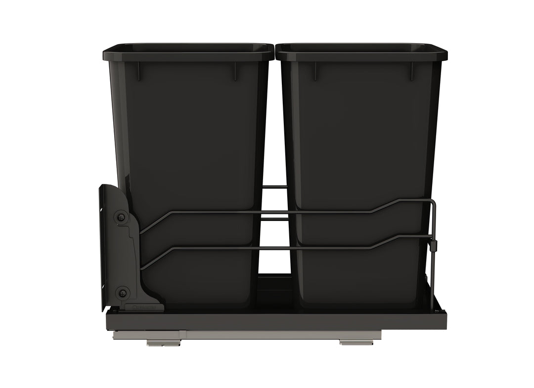 Rev-A-Shelf Double Pullout Kitchen Trash Can 27 qt. Soft-Close 53WC-1527SCDM-218