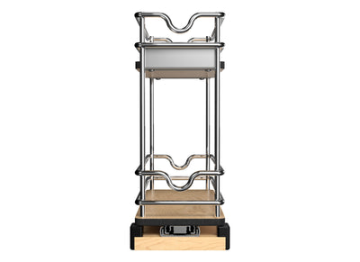 Rev-A-Shelf 5" Pullout Organizer for Cabinets, 2 Tier Upright Shelf, 5WU2-5W1-1