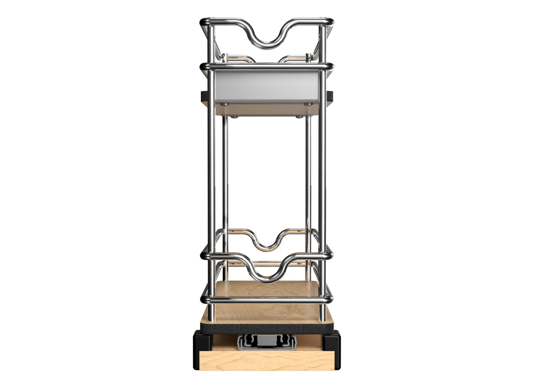 Rev-A-Shelf 5" Pullout Organizer for Cabinets, 2 Tier Upright Shelf, 5WU2-5W1-1