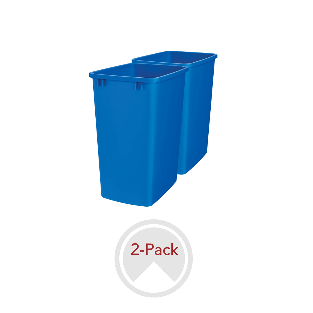 Rev-A-Shelf Polymer Replacement 35 qt. Trash Bin, Blue, 2 Pack, RV-35-22-2