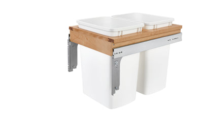 Rev-A-Shelf Double Pullout Top Mount Trash Can, 35 qt., 4WCTM-18DM2-419-FL